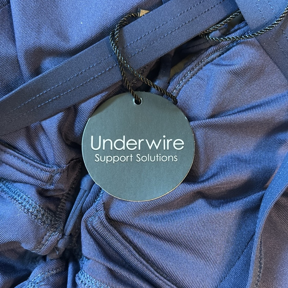 NWT!  Navy Coco Reef Sultry Ocean Textures One Piece Bra Sized 34DD lace up - Picture 12 of 16